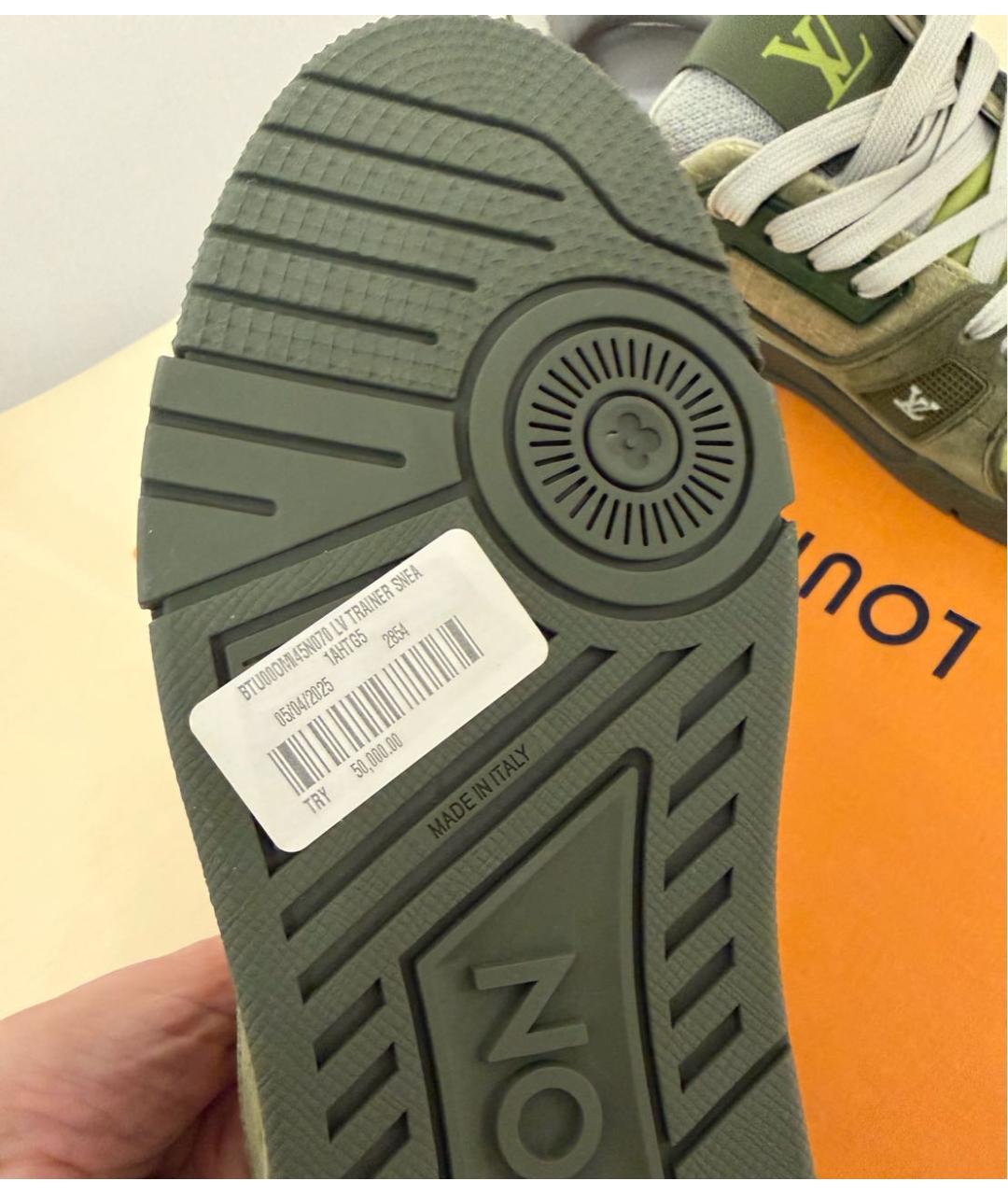 LOUIS VUITTON Зеленые низкие кроссовки / кеды, фото 3