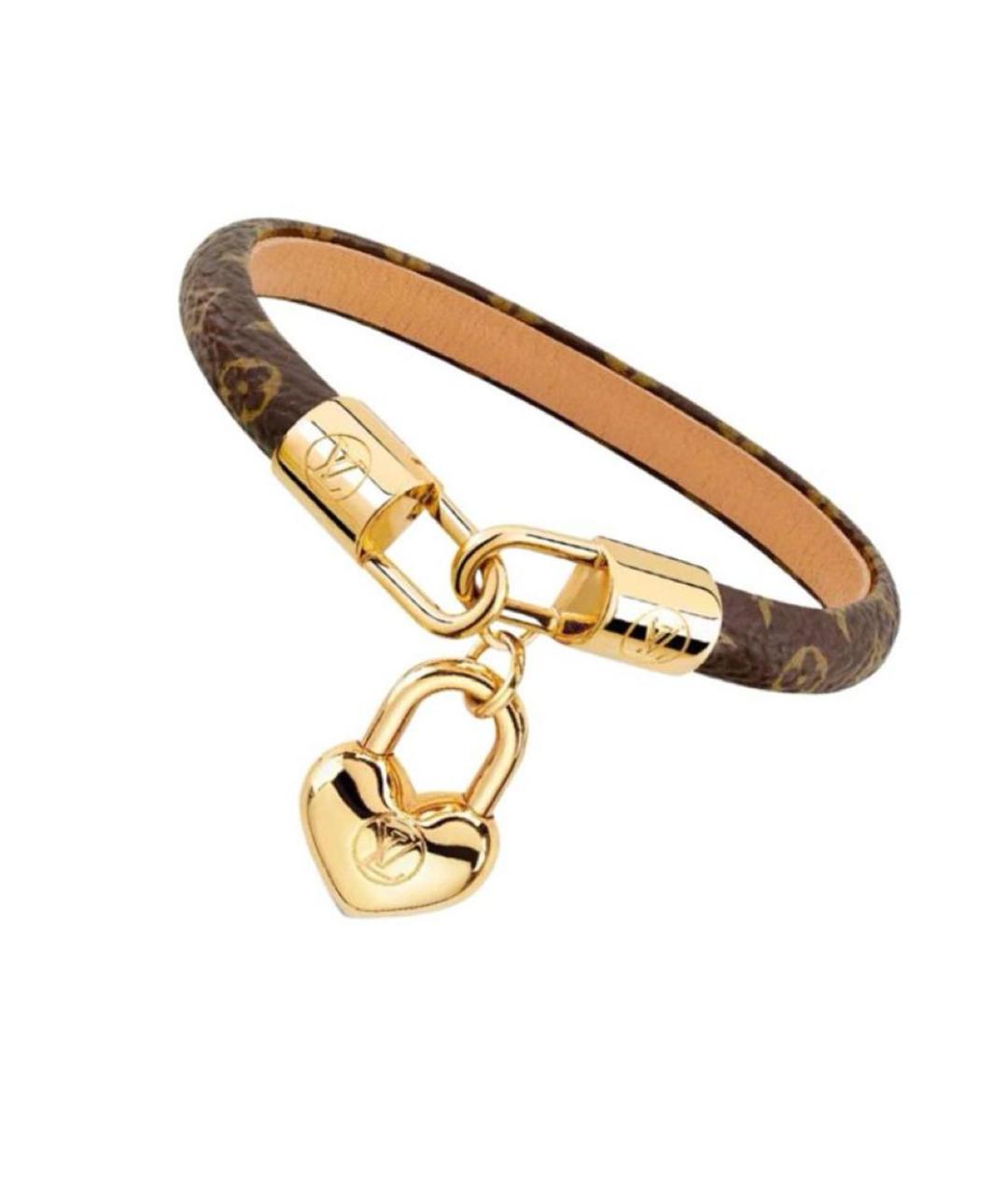 LOUIS VUITTON Коричневый кожаный браслет, фото 2