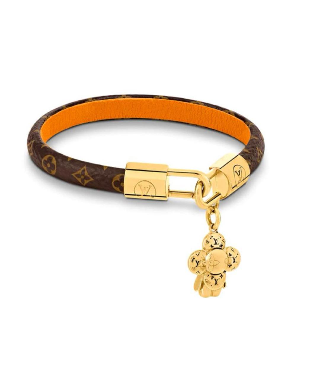 LOUIS VUITTON Коричневый кожаный браслет, фото 2