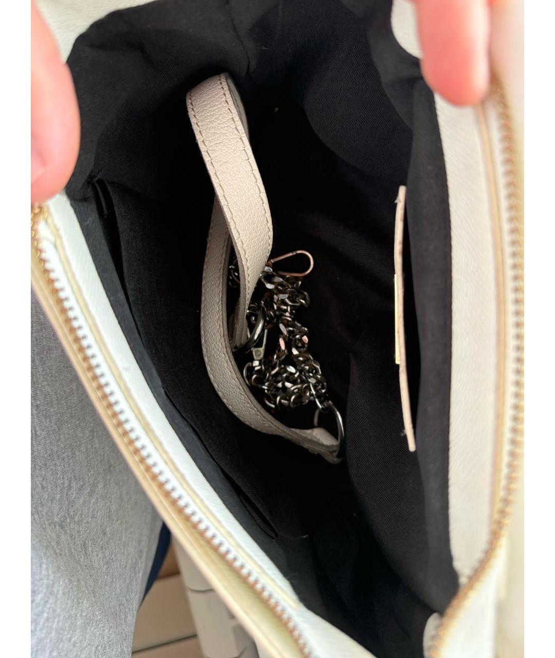 DOLCE&GABBANA Белая кожаная сумка через плечо, фото 7