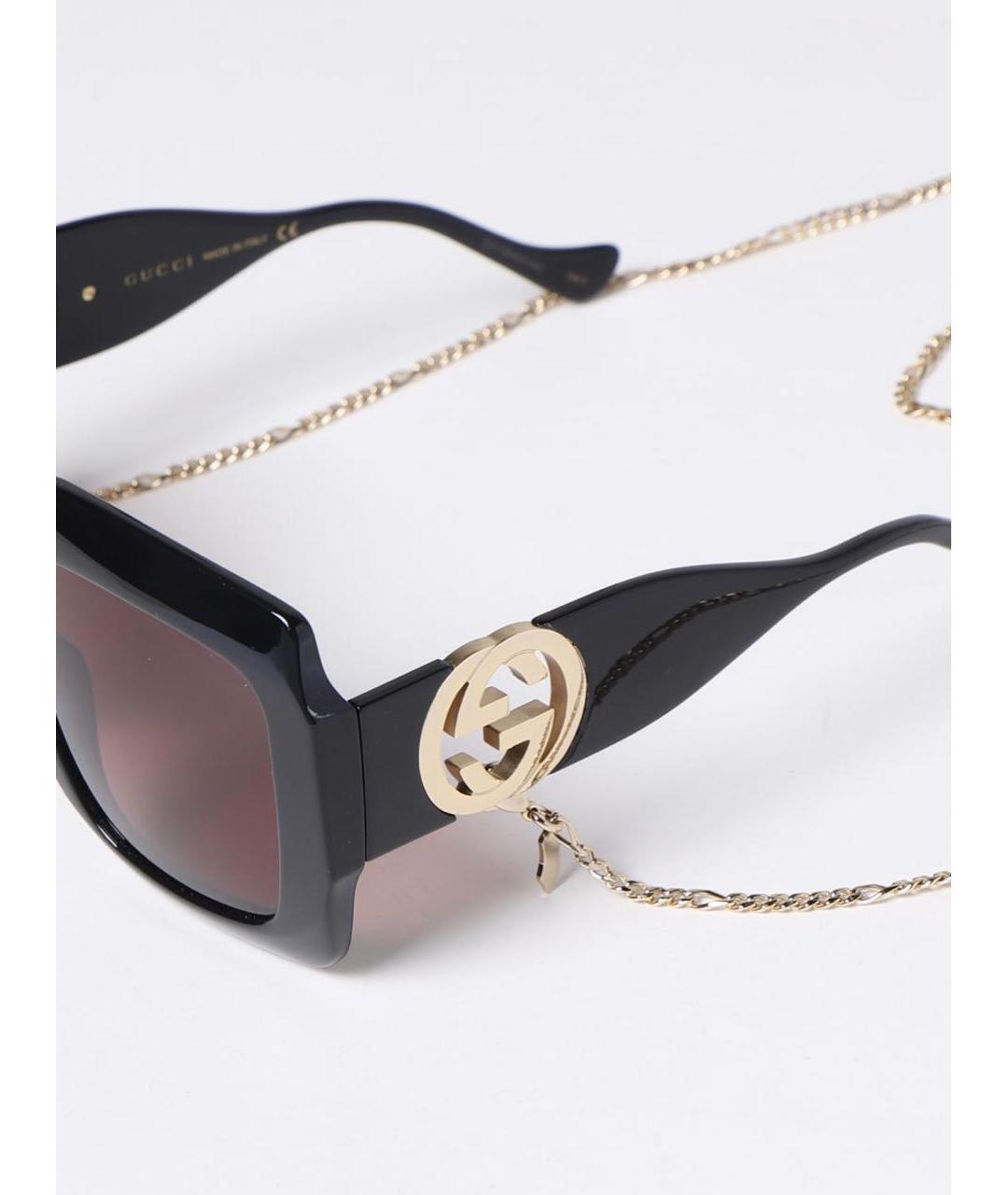 GUCCI Черные пластиковые солнцезащитные очки, фото 3