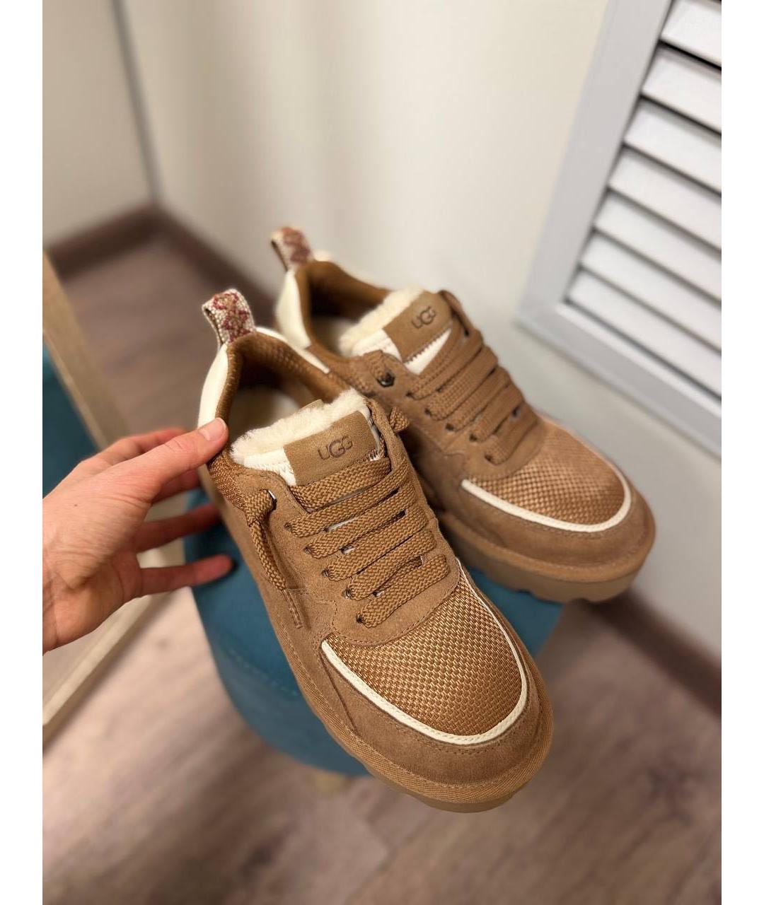 UGG AUSTRALIA Коричневые замшевые кроссовки, фото 2