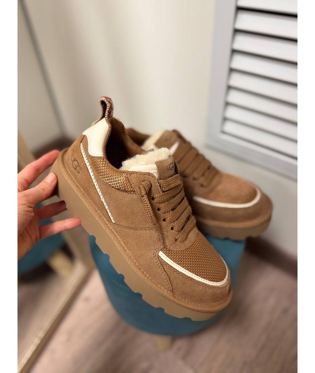 UGG AUSTRALIA Коричневые замшевые кроссовки, фото 4