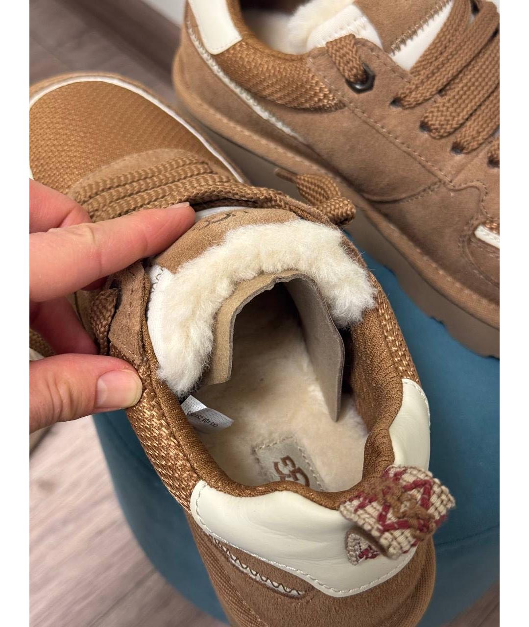 UGG AUSTRALIA Коричневые замшевые кроссовки, фото 3