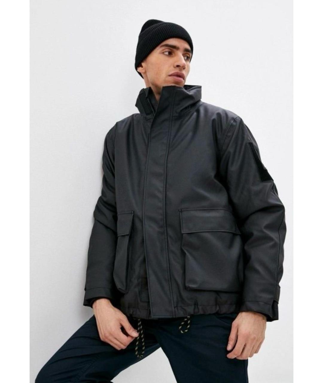 RAINS Черная полиэстеровая куртка, фото 8
