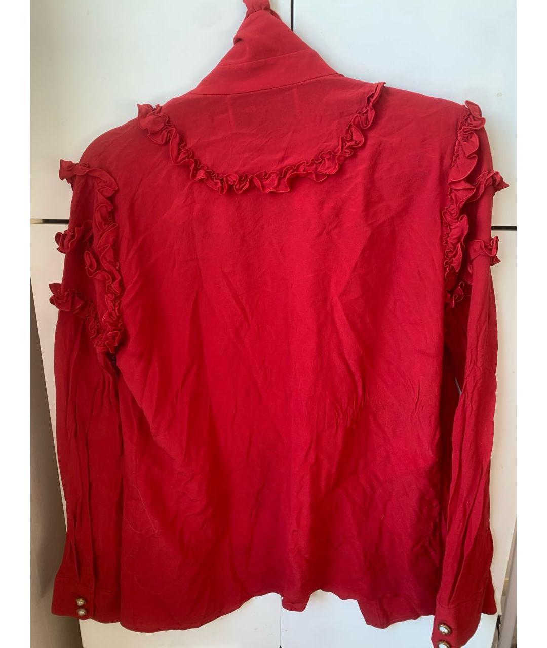 GUCCI Красная шелковая блузы, фото 2