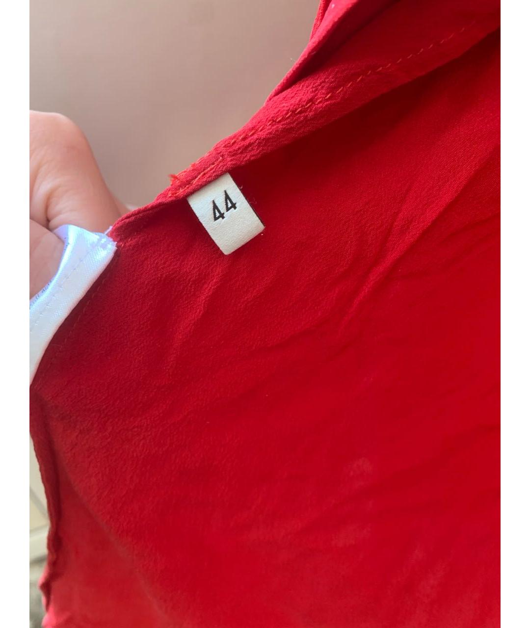 GUCCI Красная шелковая блузы, фото 6