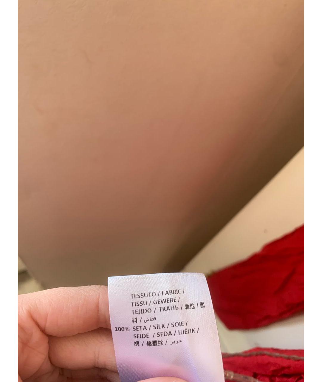 GUCCI Красная шелковая блузы, фото 8