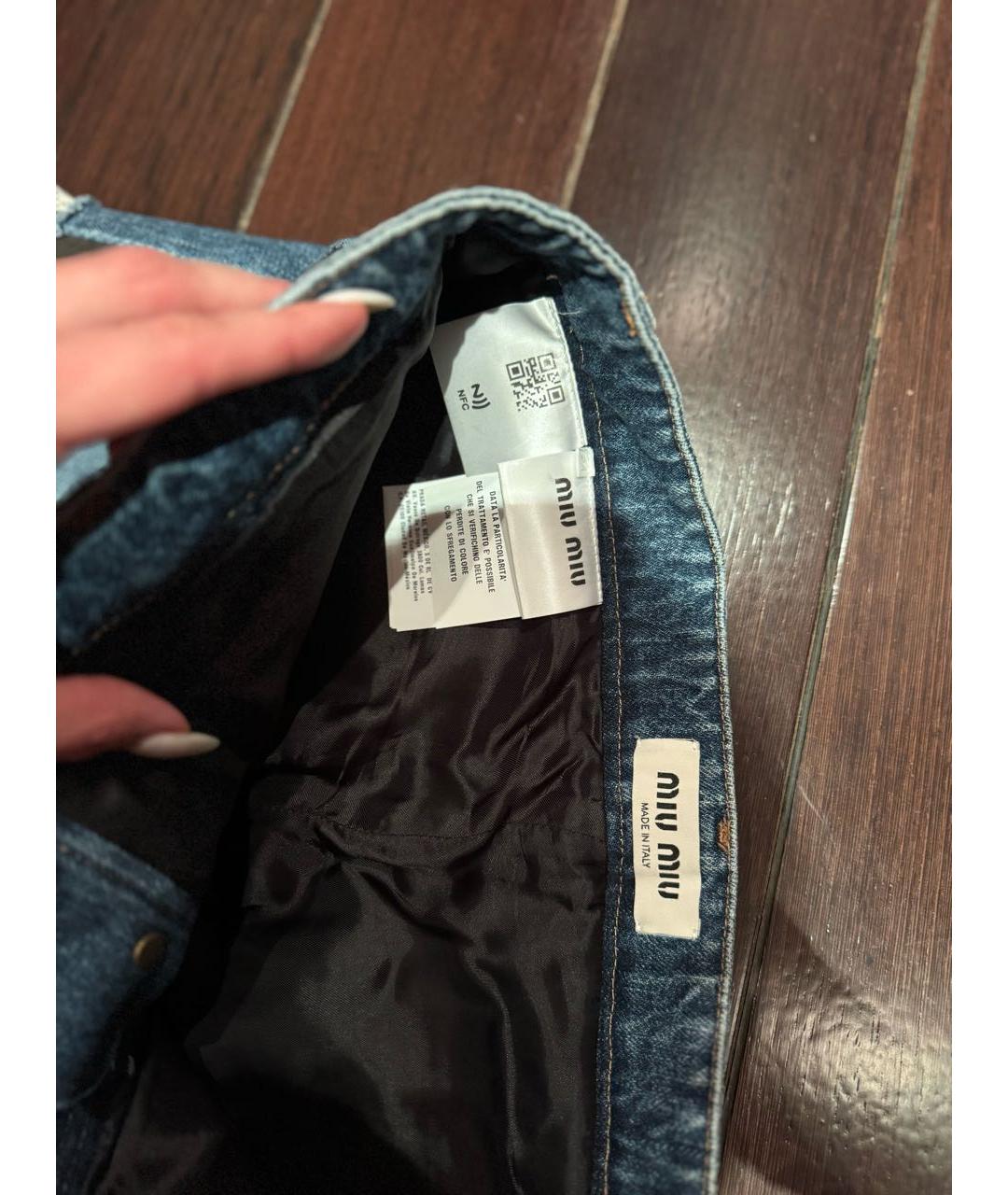 MIU MIU Синие хлопковые шорты, фото 4