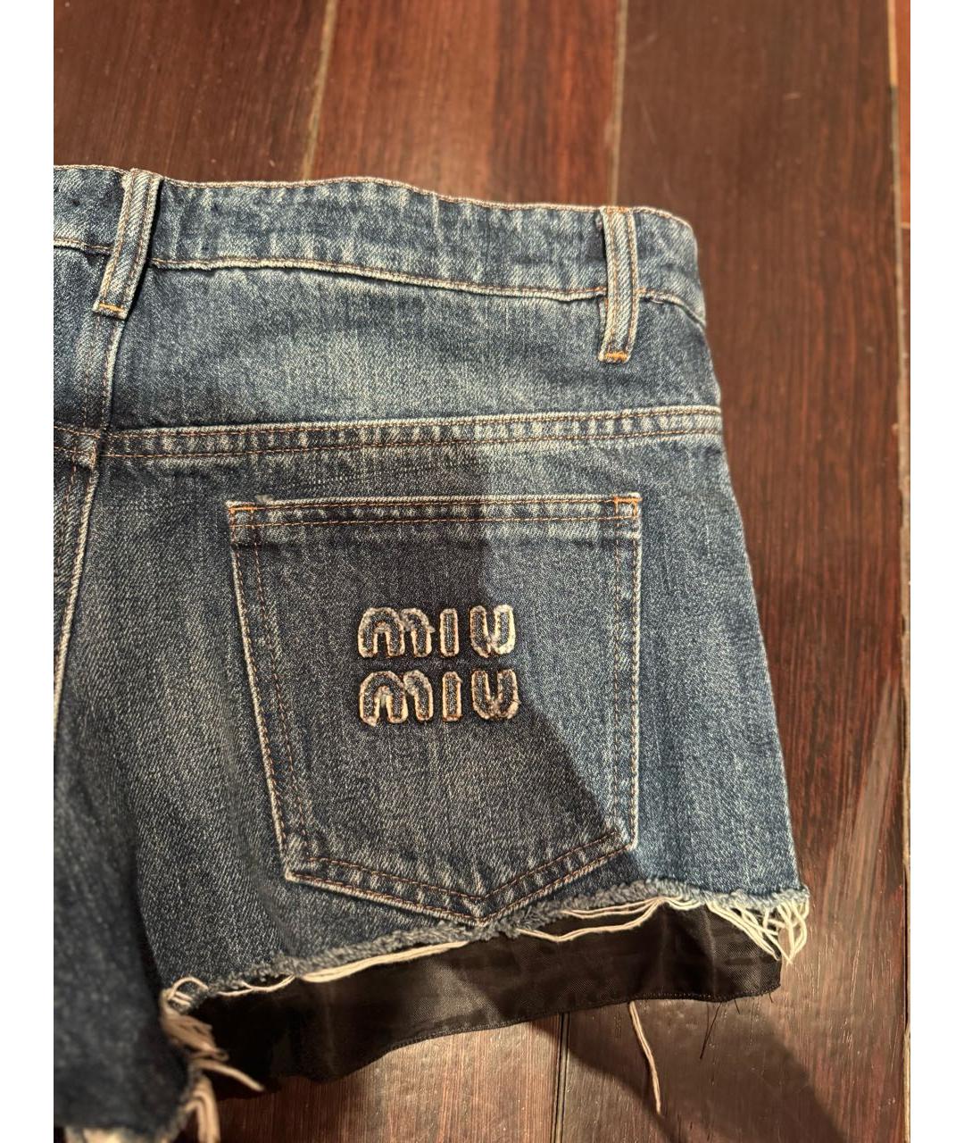 MIU MIU Синие хлопковые шорты, фото 3