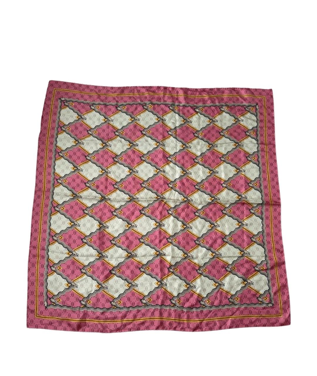 GUCCI Розовый шелковый платок, фото 1