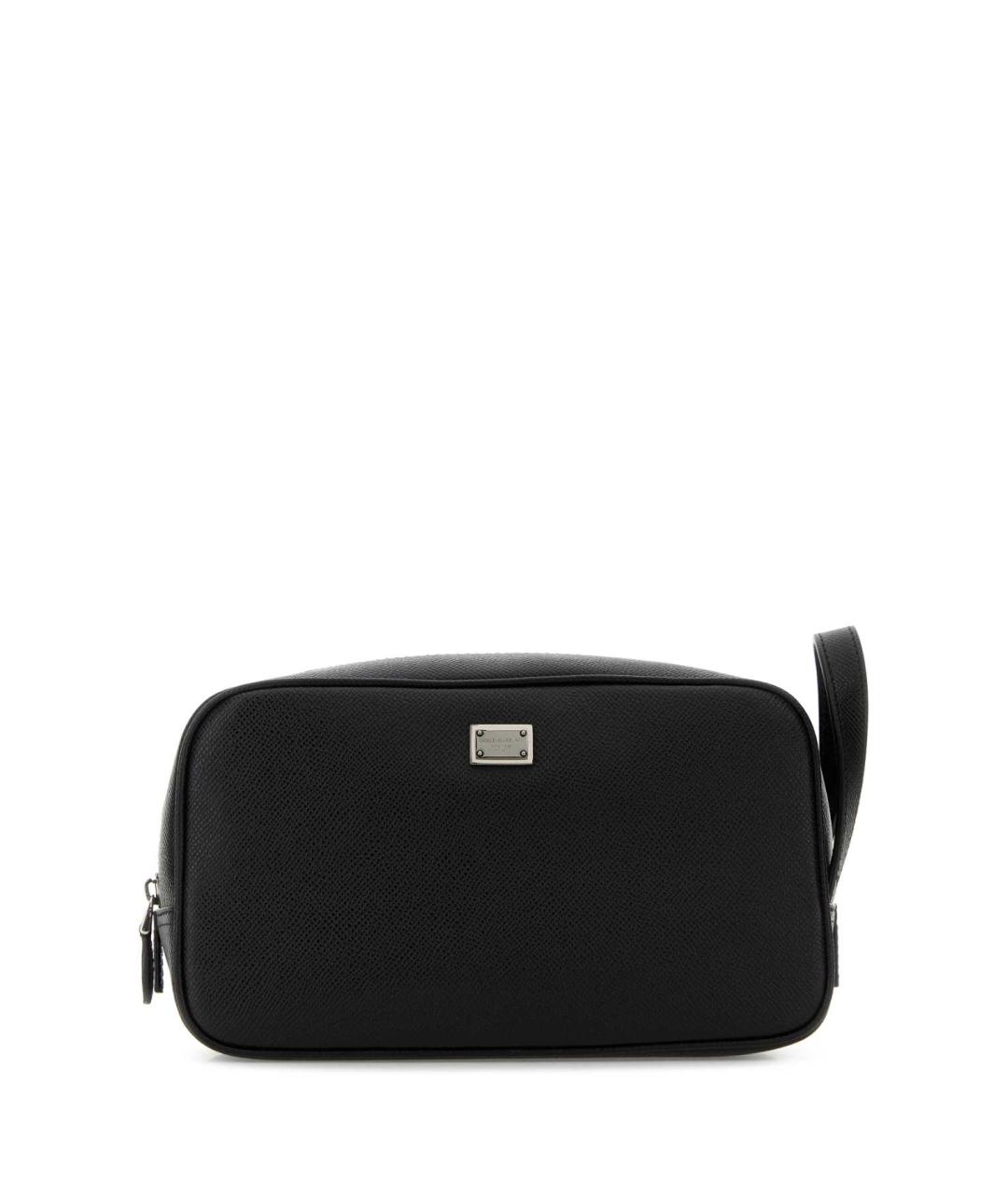 DOLCE&GABBANA Черная кожаная барсетка, фото 1