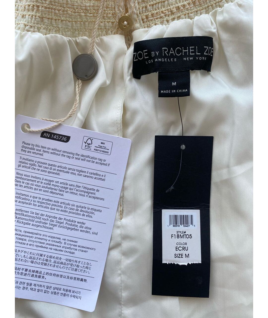 RACHEL ZOE Белая полиэстеровая рубашка, фото 7