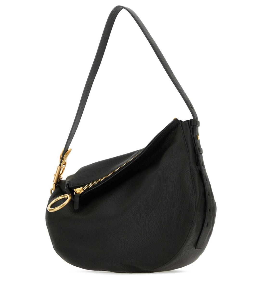 BURBERRY Черная кожаная сумка с короткими ручками, фото 2