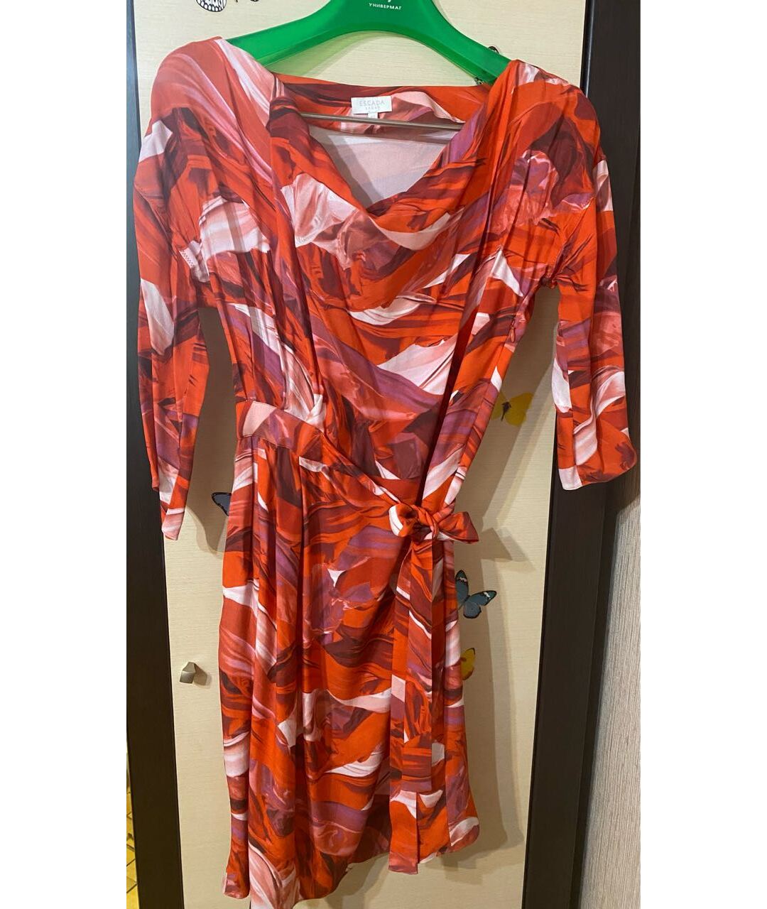 ESCADA Красное вискозное повседневное платье, фото 8