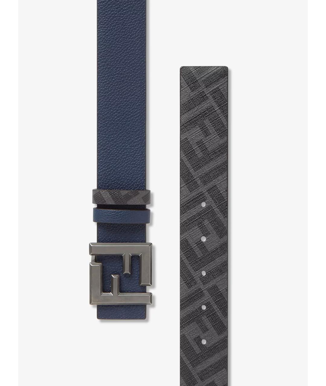 FENDI Синий кожаный ремень, фото 4