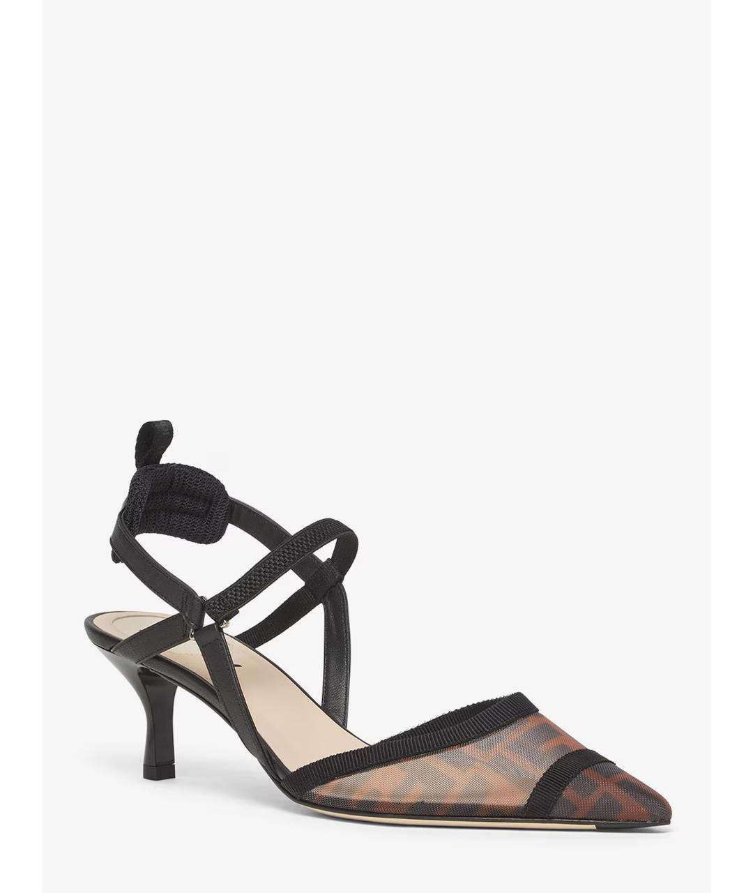 FENDI Коричневые синтетические туфли, фото 2