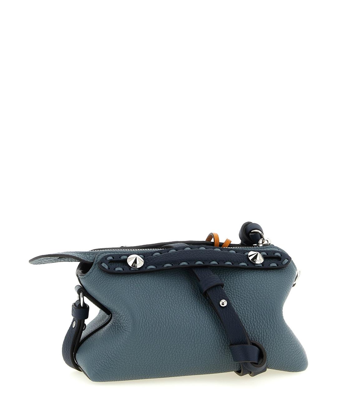 FENDI Синяя кожаная сумка с короткими ручками, фото 2