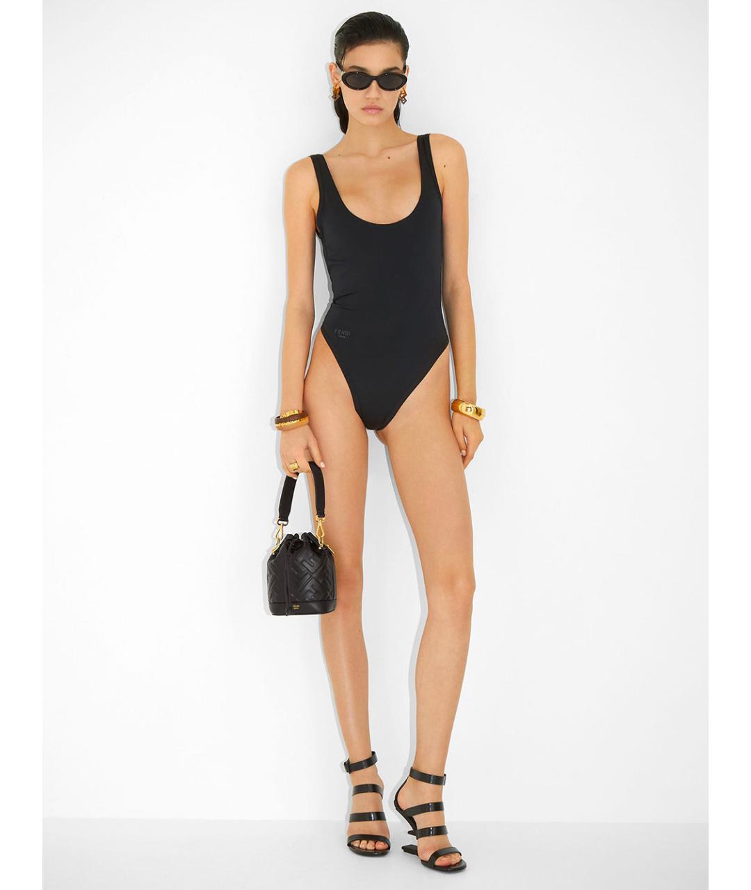 FENDI Черная кожаная сумка тоут, фото 2