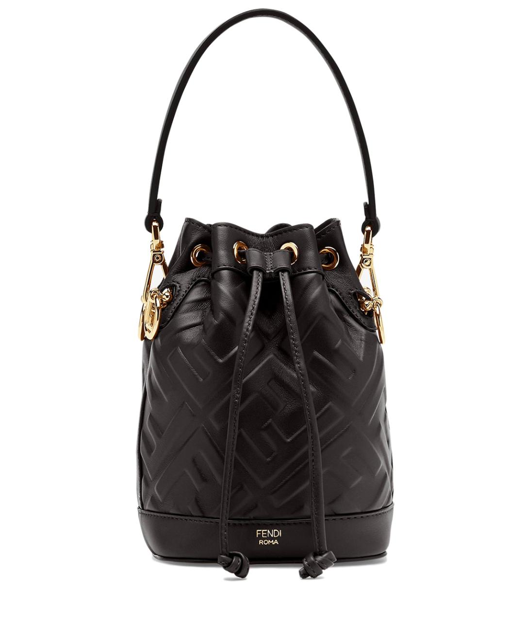 FENDI Черная кожаная сумка тоут, фото 1