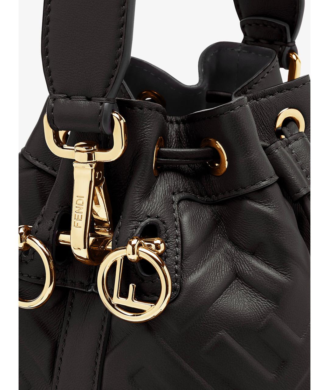 FENDI Черная кожаная сумка тоут, фото 6