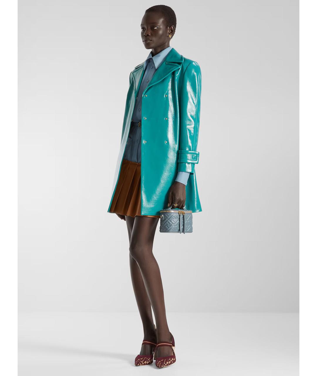 FENDI Голубая кожаная сумка через плечо, фото 3