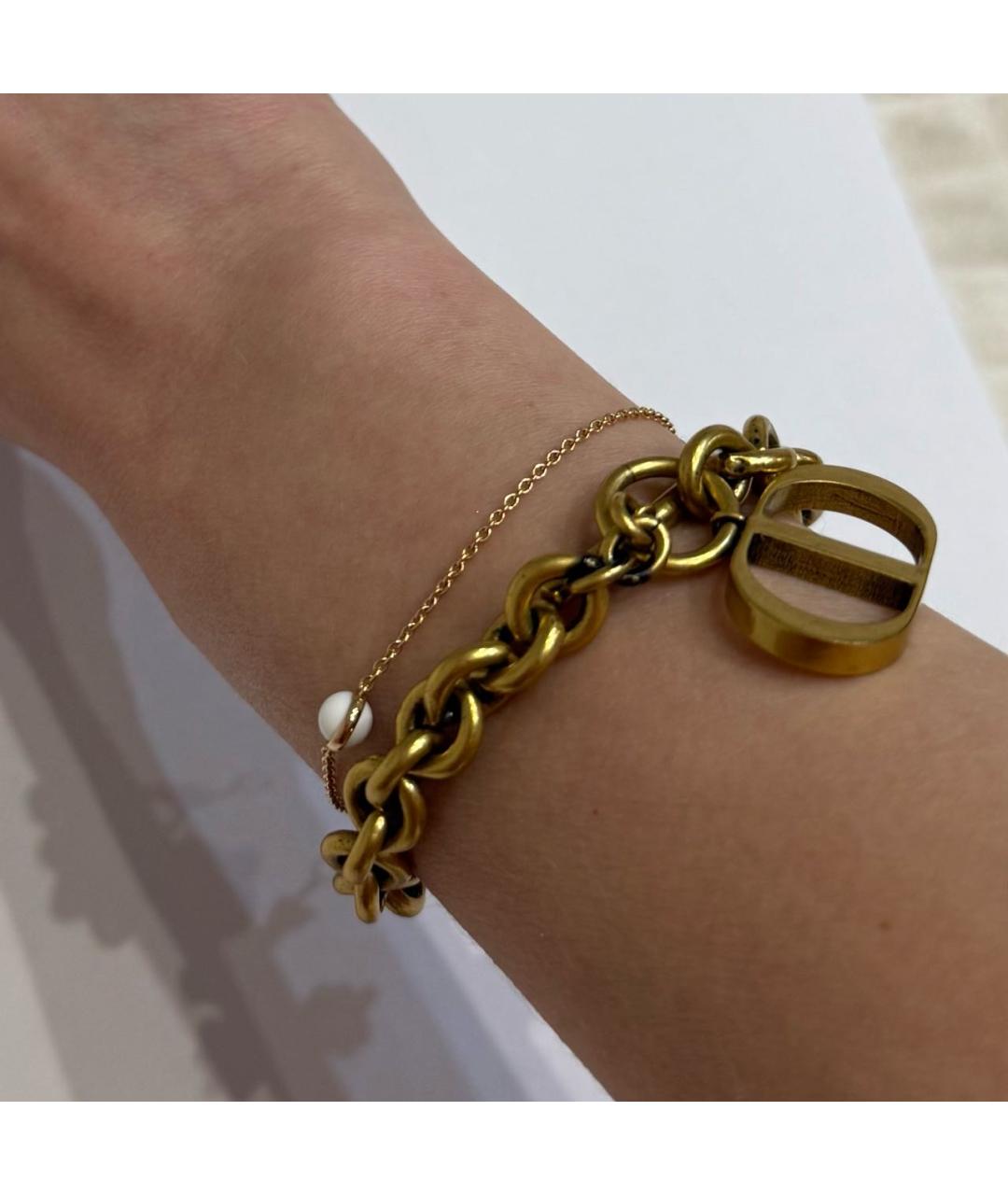 CHRISTIAN DIOR Золотой латунный браслет, фото 4