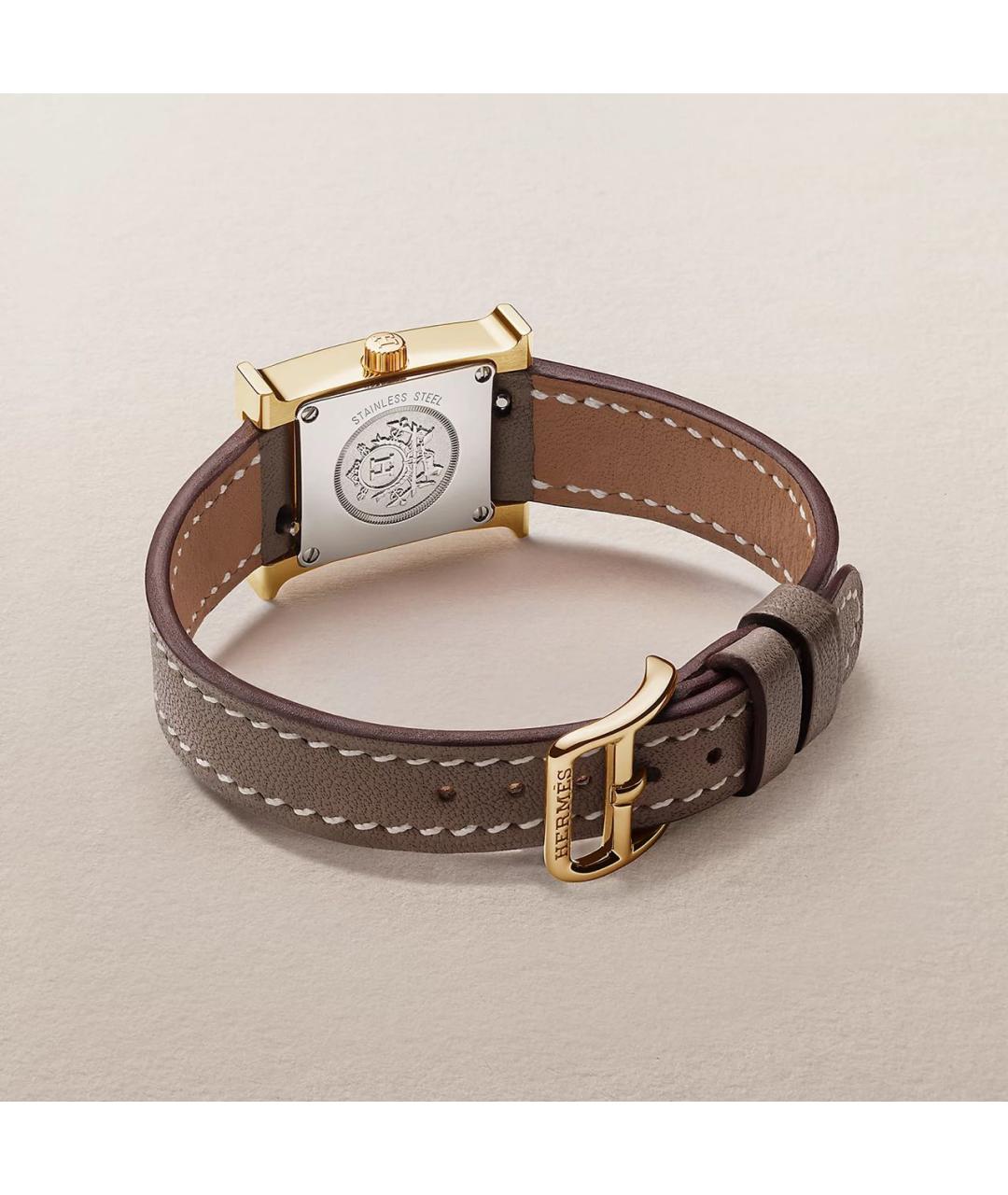 HERMES Коричневые часы из желтого золота, фото 3