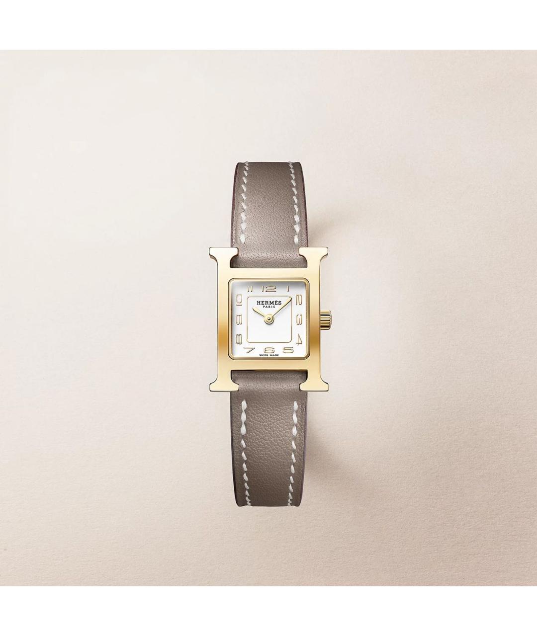 HERMES Коричневые часы из желтого золота, фото 4