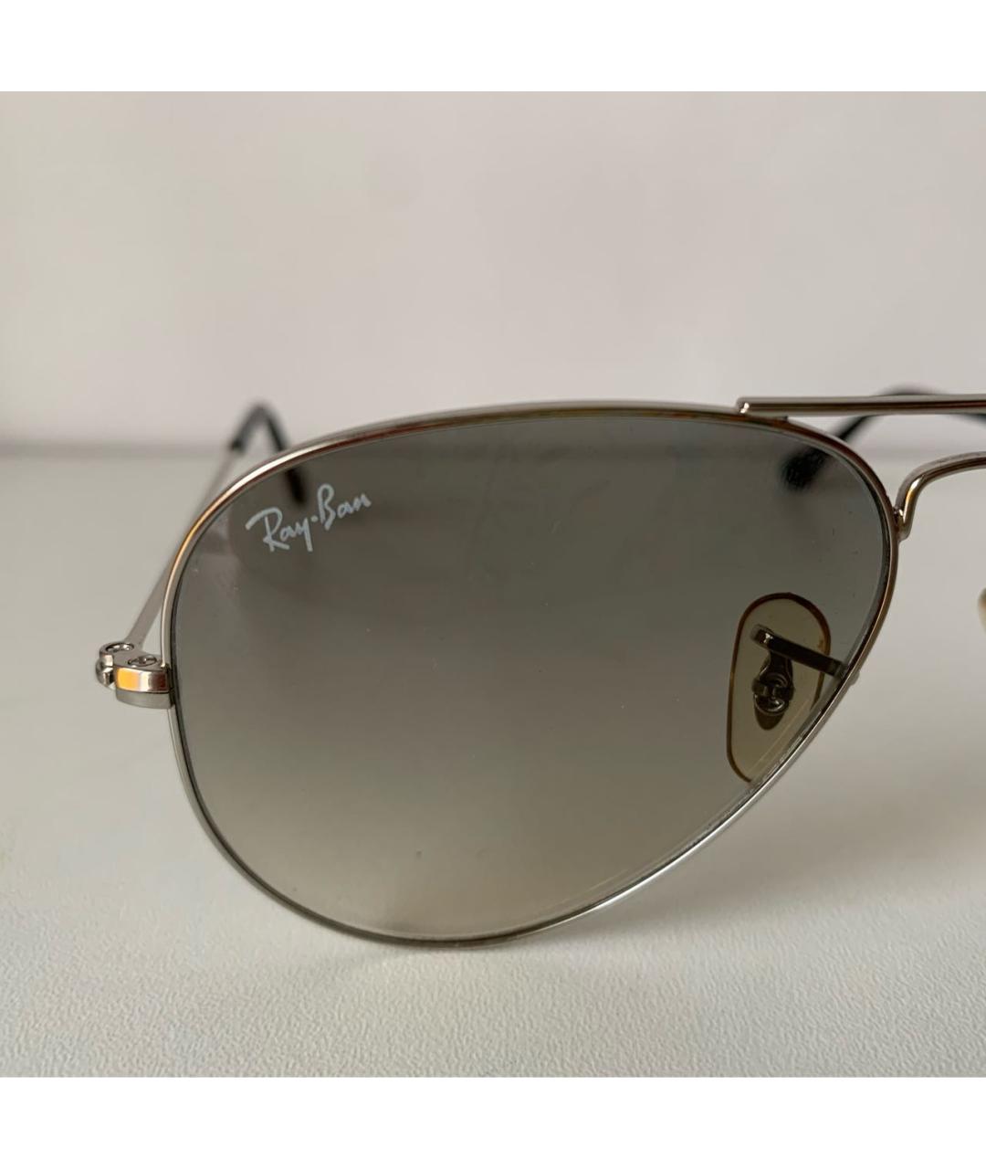 RAY BAN Серые металлические солнцезащитные очки, фото 3