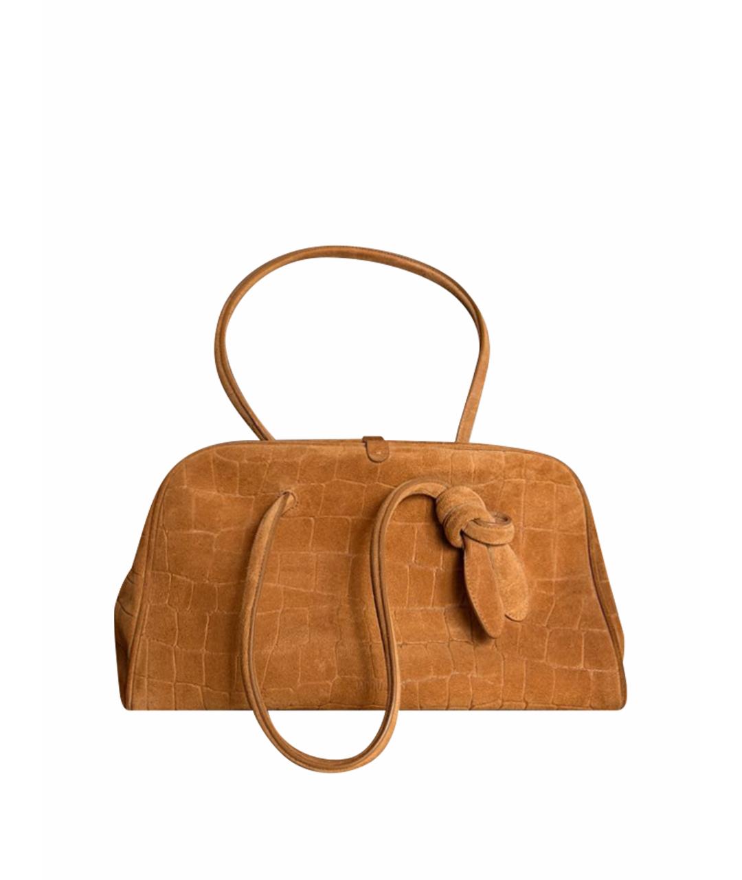 JACQUEMUS Горчичная замшевая сумка тоут, фото 1