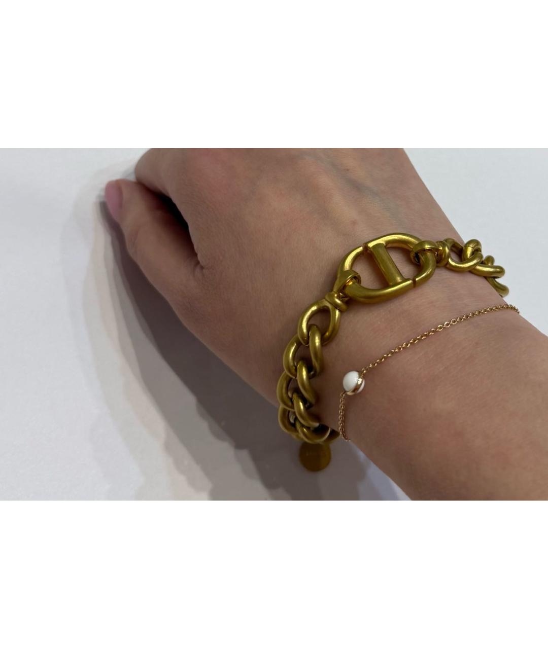 CHRISTIAN DIOR Золотой латунный браслет, фото 2