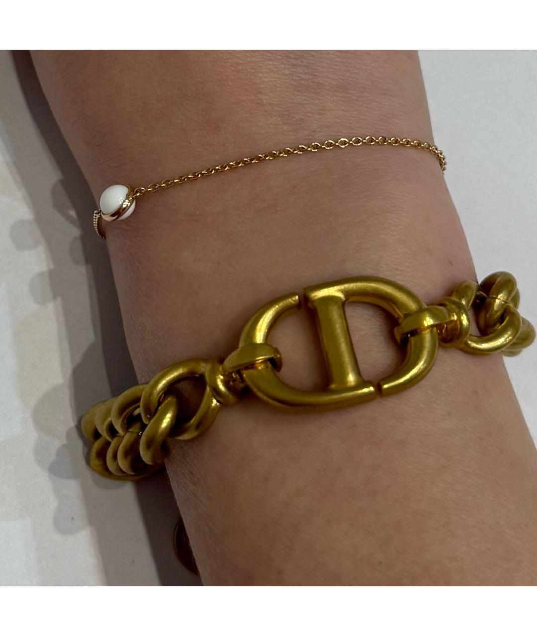 CHRISTIAN DIOR Золотой латунный браслет, фото 4
