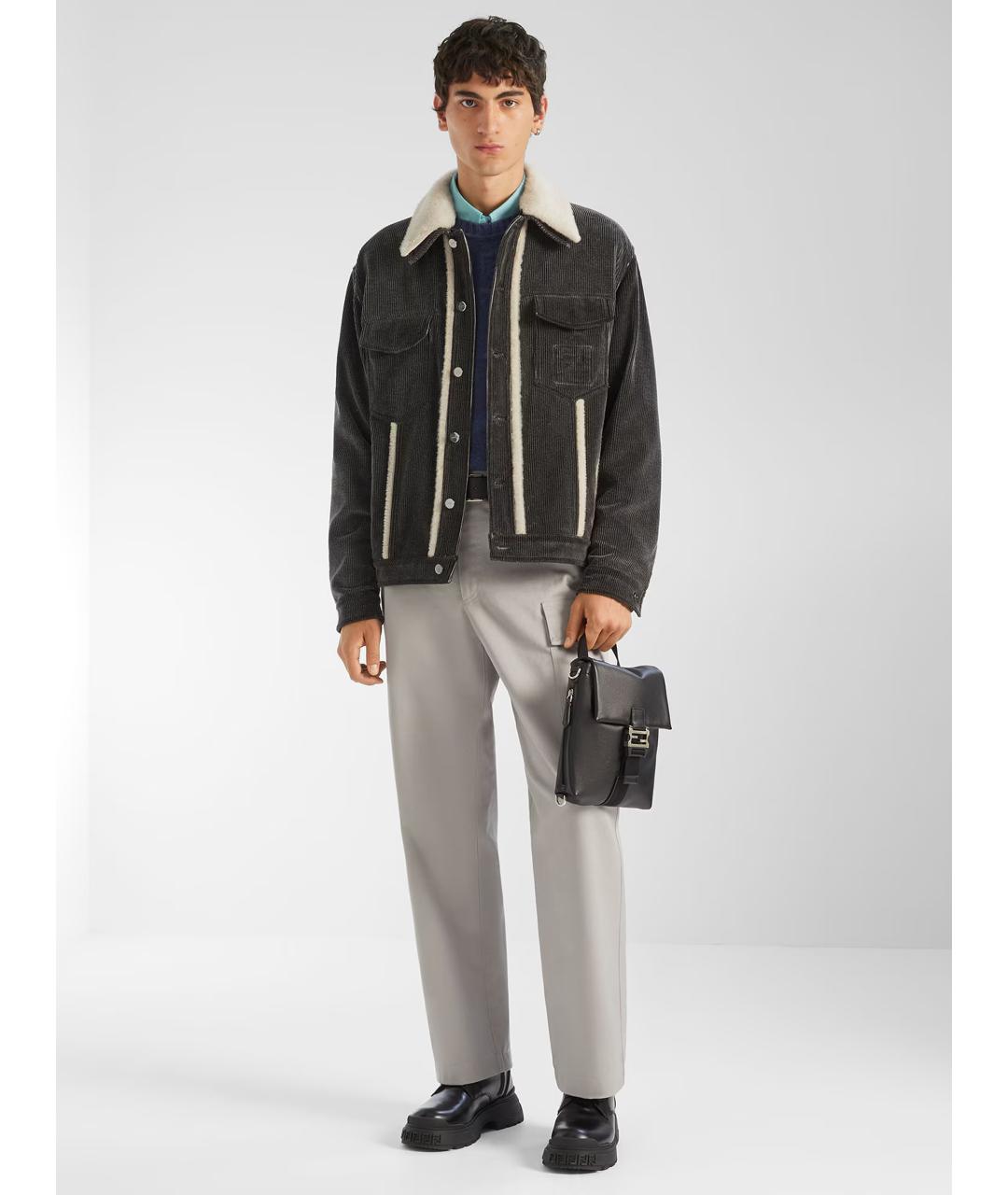 FENDI Черные кожаные низкие ботинки, фото 5