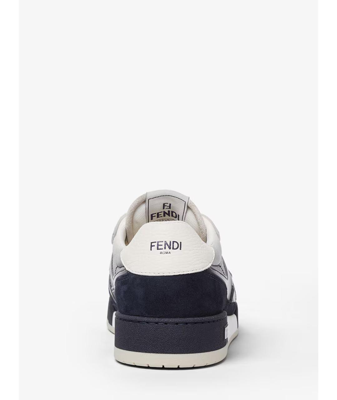 FENDI Белые кожаные низкие кроссовки / кеды, фото 3