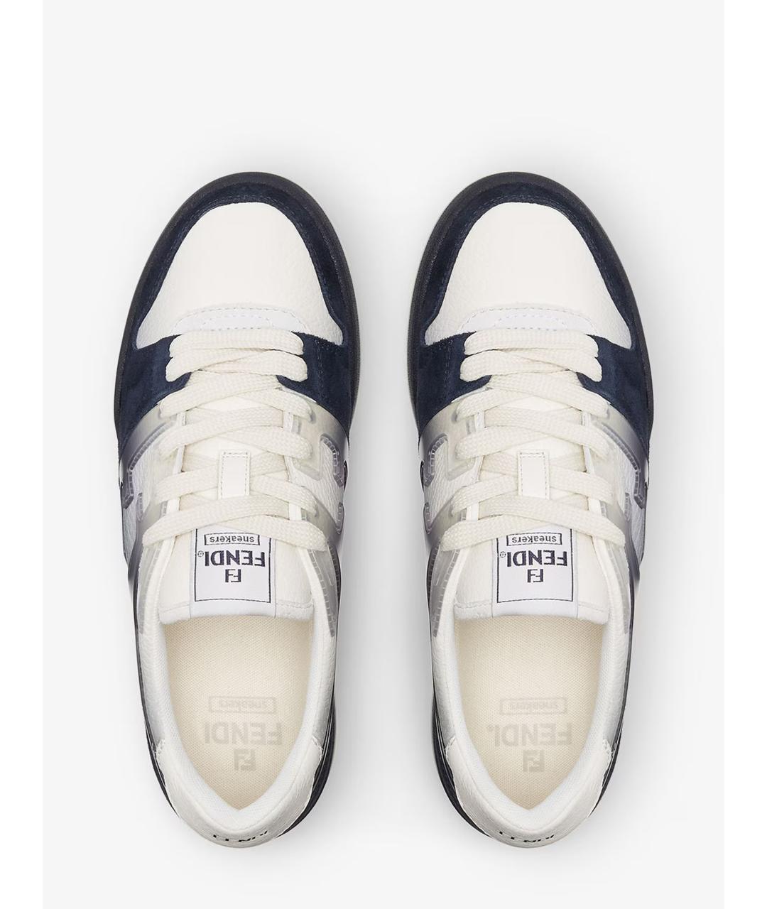 FENDI Белые кожаные низкие кроссовки / кеды, фото 4