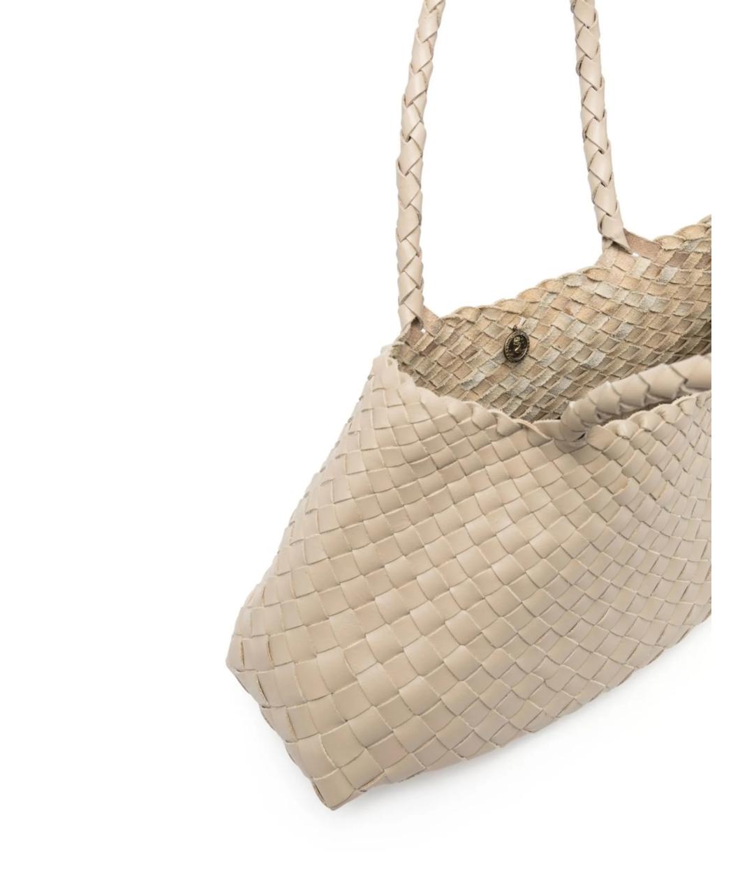 Dragon Diffusion Бежевая пелетеная сумка тоут, фото 5