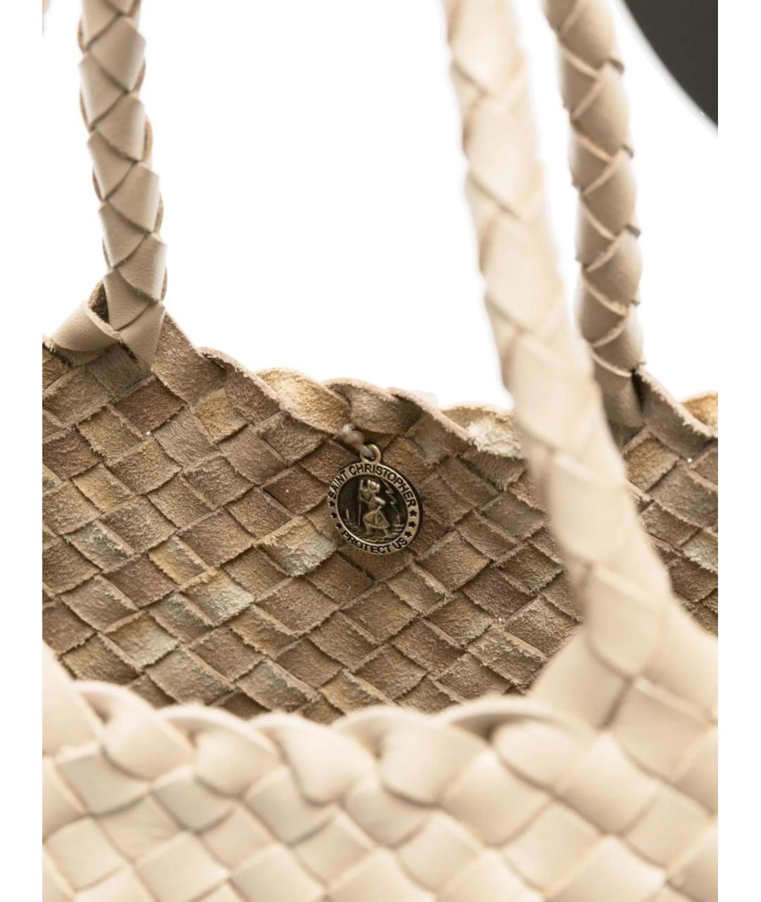 Dragon Diffusion Белая кожаная сумка тоут, фото 5