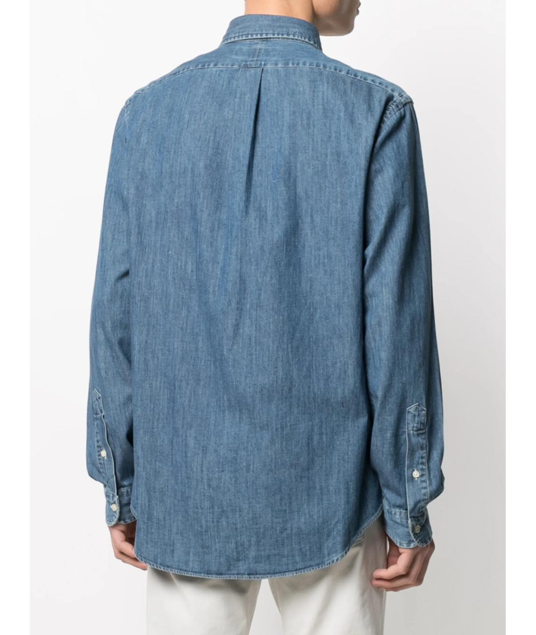 POLO RALPH LAUREN Синяя хлопковая кэжуал рубашка, фото 4