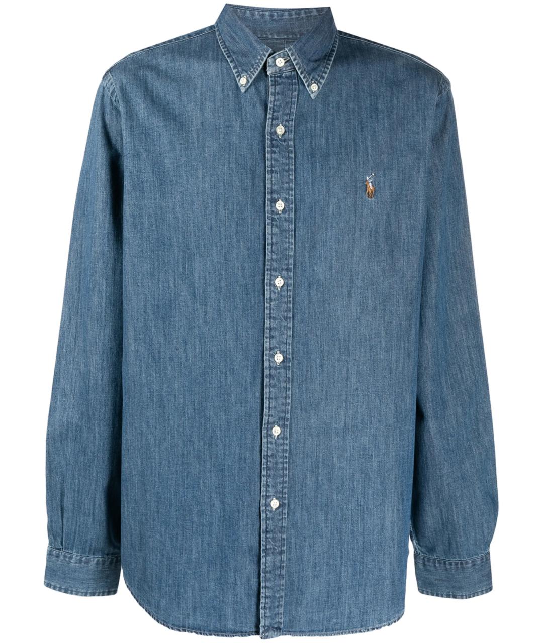 POLO RALPH LAUREN Синяя хлопковая кэжуал рубашка, фото 1
