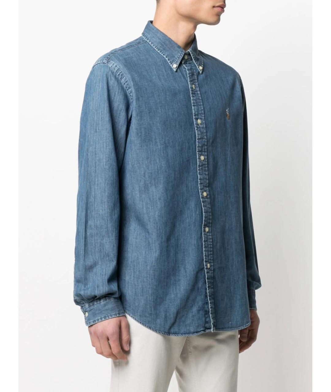 POLO RALPH LAUREN Синяя хлопковая кэжуал рубашка, фото 3