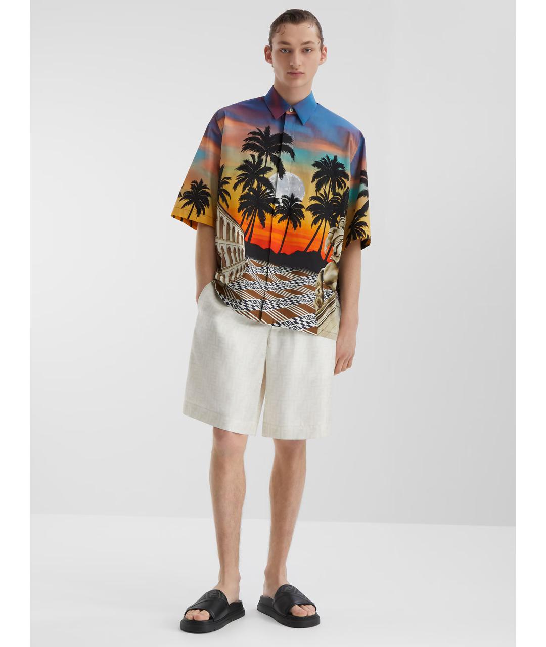 FENDI Черные резиновые шлепанцы, фото 5