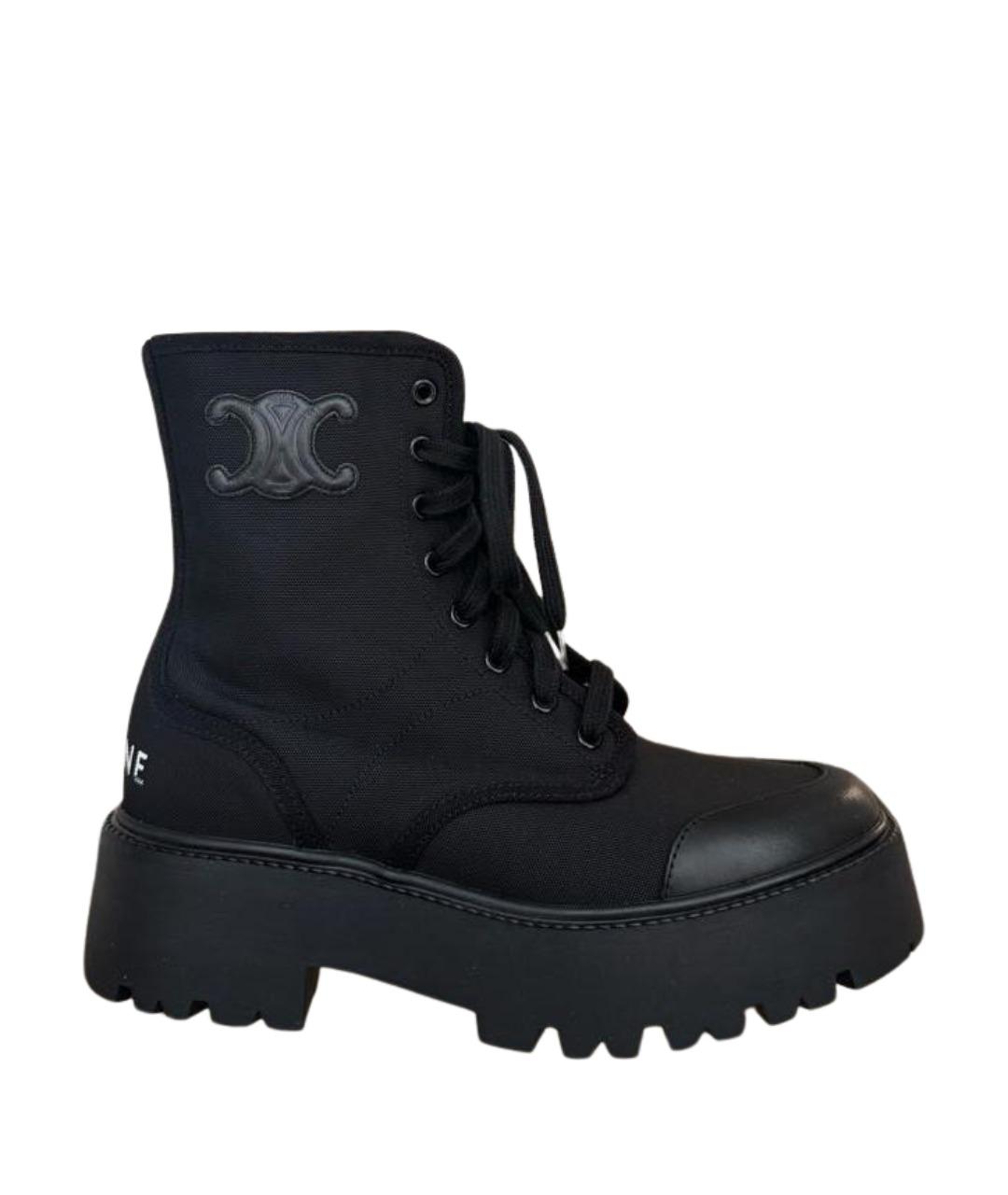 CELINE Черные текстильные ботинки, фото 1