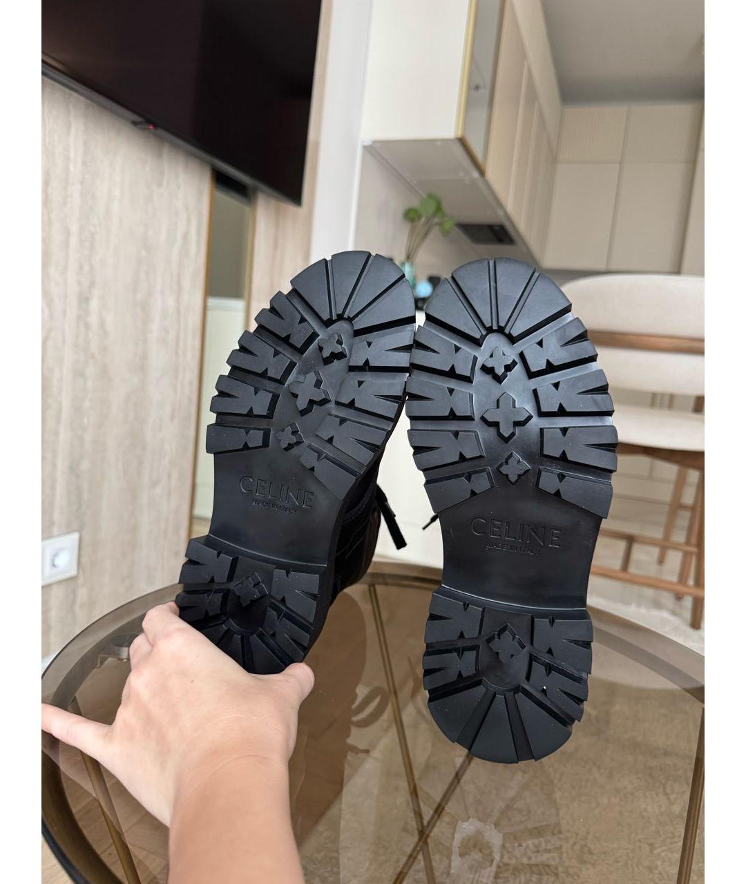 CELINE Черные текстильные ботинки, фото 6