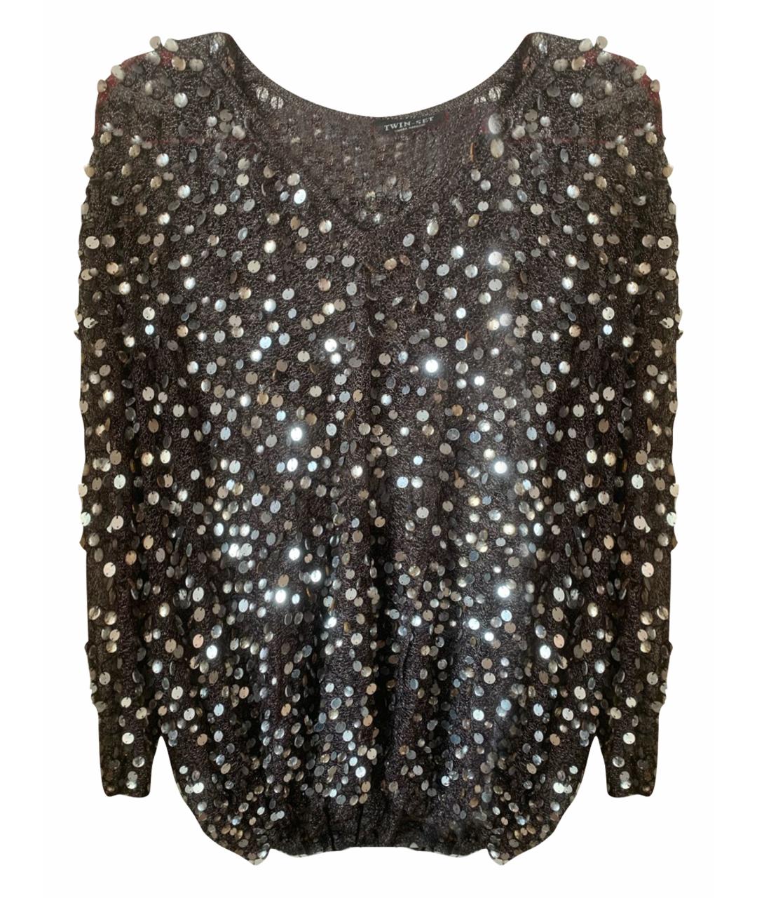 TWIN-SET Коричневый полиамидовый джемпер / свитер, фото 1