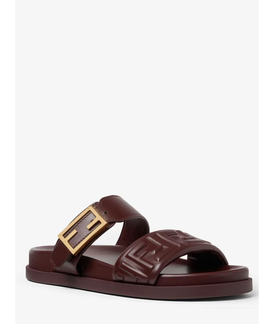 FENDI Красные кожаные сандалии, фото 2