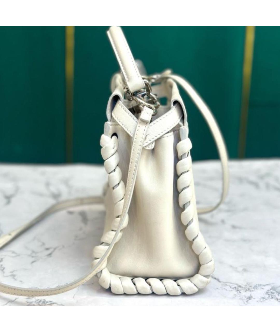 FENDI Белая кожаная сумка через плечо, фото 6