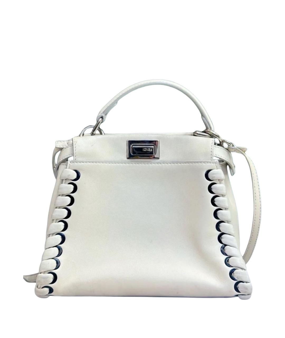 FENDI Белая кожаная сумка через плечо, фото 1