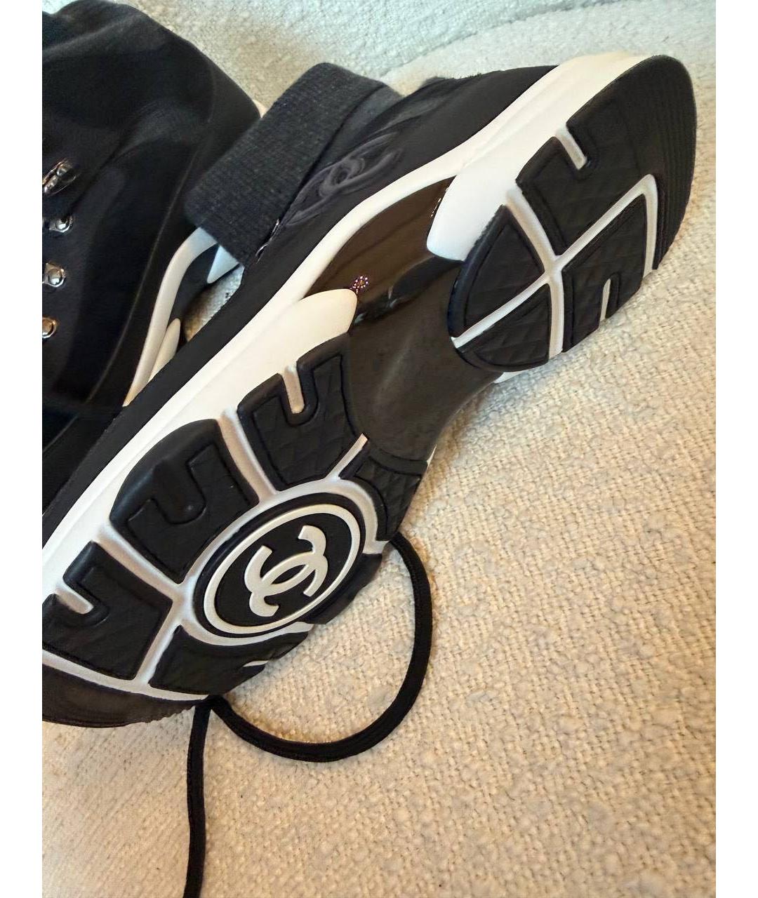 CHANEL Черные замшевые кроссовки, фото 2