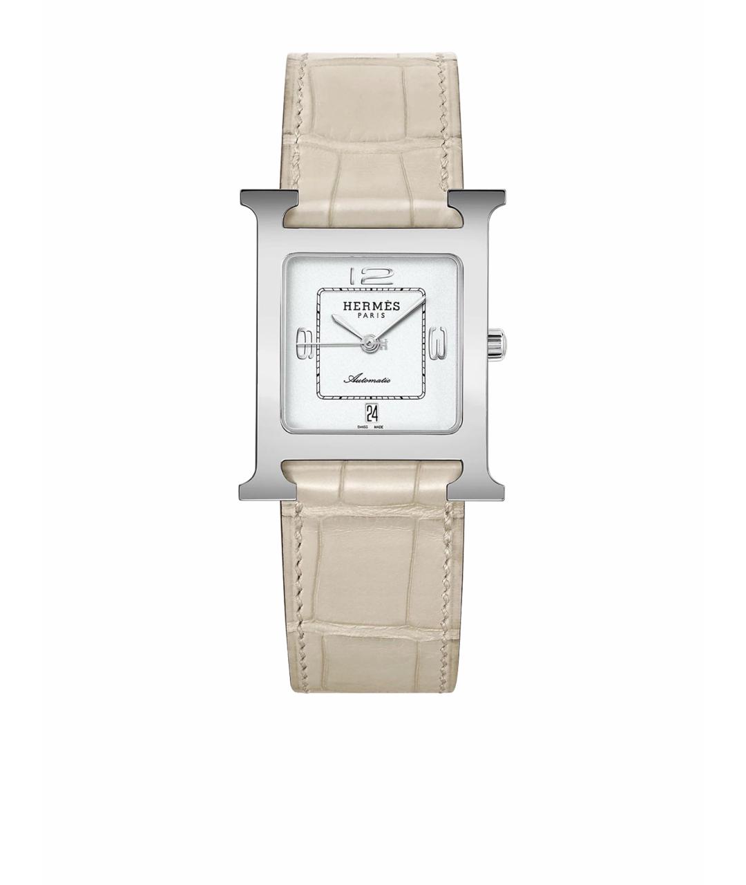 HERMES Бежевые часы из белого золота, фото 1